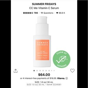 Summer Fridays CC Me Serum! New in box! Full size!